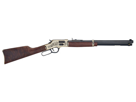 Henry H006GMD Side Gate Deluxe 357 Mag/38 Special 10+1 20" Blued Octagon Barrel, Engraved Polished Brass Rec, Semi-Fancy American Walnut Stock, Adj. Sight