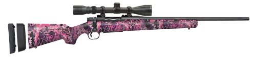 Mossberg 28142 Patriot Super Bantam 243 Win Caliber with 5+1 Capacity, 20" Fluted Barrel, Matte Blued Metal Finish & Muddy Girl Wild Synthetic Stock Right Hand (Youth) Includes 3-9x40mm Scope         
