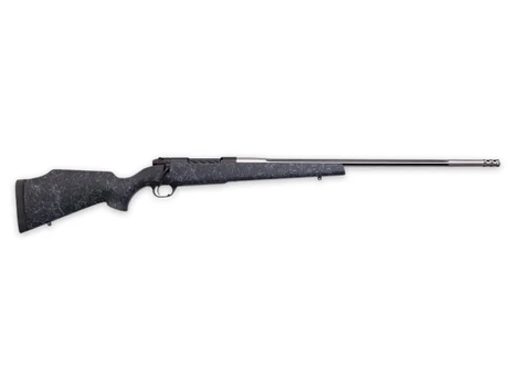 Weatherby MAM01N300PR8B Mark V Accumark 300 PRC 3+1 26" Threaded/Fluted Stainless Barrel, Graphite Black Rec, Gray Webbed Black Monte Carlo Stock, Accubrake Muzzle Brake, Adj. TriggerTech Trigger