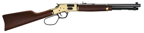Henry H006GMR Side Gate Carbine 357 Mag/38 Special 7+1 16.50" Blued Octagon Barrel, Polished Brass Rec, American Walnut Stock, Adj. Sight, Large Loop Lever                                             