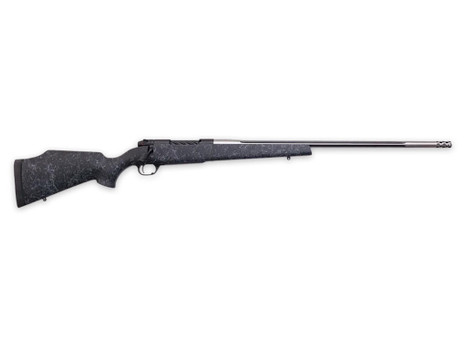 Weatherby MAM01N28NOR8B Mark V Accumark 28 Nosler 3+1 26" Threaded/Fluted Stainless Barrel, Graphite Black Rec, Gray Webbed Black Monte Carlo Stock, Accubrake Muzzle Brake, Adj. TriggerTech Trigger
