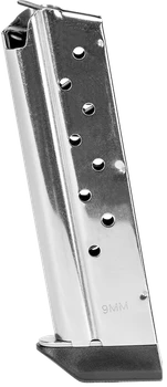 Kimber Mfg, Inc 4200380   9rd 9mm Luger Fits 1911 Silver Stainless Steel                                                                                                                                