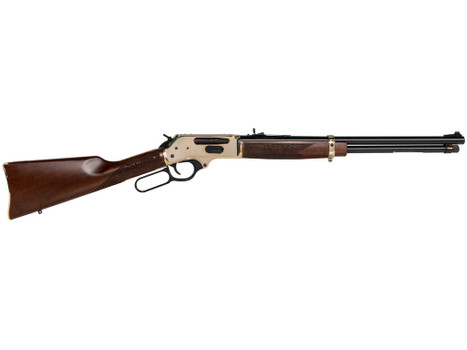 Henry H0243855 Side Gate Full Size 38-55 Win 5+1 20" Blued Steel Barrel, Polished Brass Receiver, American Walnut Stock Right Hand