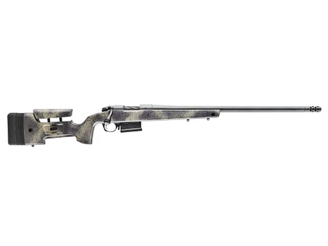 Bergara Rifles B14LM357 B-14 Wilderness HMR 7mm Rem Mag 5+1 24" Threaded, Sniper Gray Cerakote Barrel/Rec, Adj. SoftTouch Woodland Camo Stock with Mini-Chassis, Omni Muzzle Brake