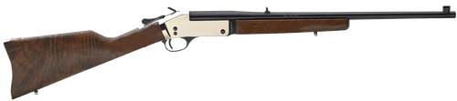 Henry H015B4570 Single Shot  45-70 Gov Caliber with 1rd Capacity, 22" Blued Barrel, Polished Brass Metal Finish & American Walnut Stock, Right Hand (Full Size)                                         