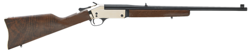 Henry H015B357 Single Shot  38 Special or 357 Mag Caliber with 1rd Capacity, 22" Blued Barrel, Polished Brass Metal Finish & American Walnut Stock, Right Hand (Full Size)                              