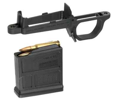 Magpul MAG497-BLK Bolt Action Mag Well Hunter 700 Stock Made of Polymer w/ Black Finish Includes PMAG5 7.62 AC Magazine                                                                                 