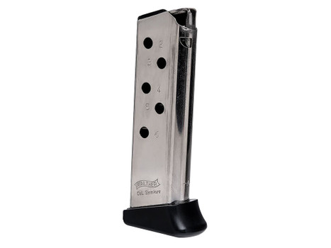 Walther Arms 2246010 PPK 6rd Detachable w/Finger Rest 380 ACP Nickel Steel
