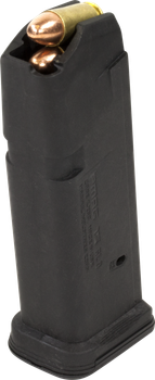 Magpul MAG550BLK PMAG GL9 15rd 9mm Luger Compatible w/Glock 19 Black Polymer                                                                                                                            