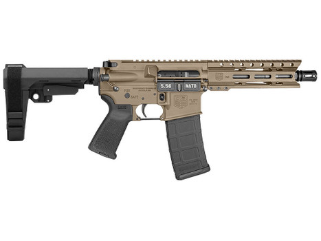 Diamondback DB1913K061 DB15 5.56 NATO 30+1 7" Flat Dark Earth Cerakote Heavy Barrel 7075-T6 Aluminum Receiver 6" M-LOK Handguard SBA3 Brace Magpul MOE Grip