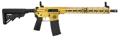 Hi-Point HP15R-556GOLD HP 15R 5.56 NATO 30+1 16" Black Threaded Barrel, Gold Aluminum Receiver w/Picatinny Rail, M-LOK Handguard, B5 Bravo Black Polymer Stock, Black B5 P Type 23 Grip                 
