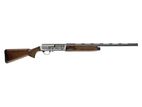 Browning 0118203005 A5 Ultimate 12 Gauge 26" Barrel 3" 4+1, Blued Barrel, Engraved Satin Nickel Finished Receiver, Gloss Oil Grade III Turkish Walnut Stock