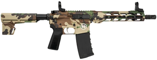 Hi-Point HP15P-300BLKM81 HP 15P 300 Blackout 30+1 10.50" Black Threaded Barrel, M81 Woodland Camo Aluminum Receiver w/Picatinny Rail, M-LOK Handguard, Blade Polymer Brace, B5 P Type 23 Grip           