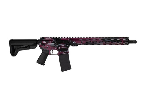 Shark Coast Tactical SCC02119ABKCH Anime-15 5.56 NATO 30+1 16" Black Nitride Threaded Barrel, Black Cherry Cerakote Aluminum Receiver w/Picatinny Rail, M-LOK Handguard, Magpul Collapsible Black Polym