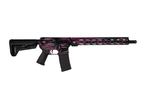 Shark Coast Tactical SCC02119ABKCH Anime-15 5.56 NATO 30+1 16" Black Nitride Threaded Barrel, Black Cherry Cerakote Aluminum Receiver w/Picatinny Rail, M-LOK Handguard, Magpul Collapsible Black Polym