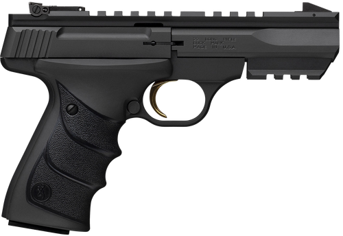 Browning 051602490 Buck Mark Black Label URX 22 LR 10+1 5.50" Matte Blued Contoured Barrel, Matte Black Serrated Slide, Matte Black Aluminum Frame w/Picatinny Rail, Black UFX Overmolded Grip          