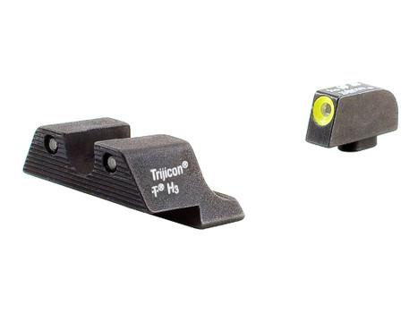 Trijicon 600540 HD Night Sights Green/Tritium Yellow Outline Front Sight-Green Tritium Black Outline Rear Sight Glock Glock 17/17L/19 Standard Frame
