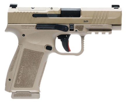 Canik HG7883DN Mete MC9LS Sub-Compact Frame 9mm Luger 17+1 3.64" Black Steel Barrel Flat Dark Earth Serrated Steel Slide, Flat Dark Earth Polymer Frame w/Picatinny Rail, Interchangeable Backstrap Grip