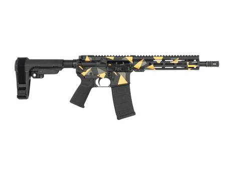 Shark Coast Tactical SCC07176GEO-P Geodesic 5.56 NATO 30+1 10.50" Black Nitride Threaded Barrel, Aluminum Receiver w/Picatinny Rail, M-LOK Handguard, Polymer SB Tactical SBA3 Brace, Polymer Grip