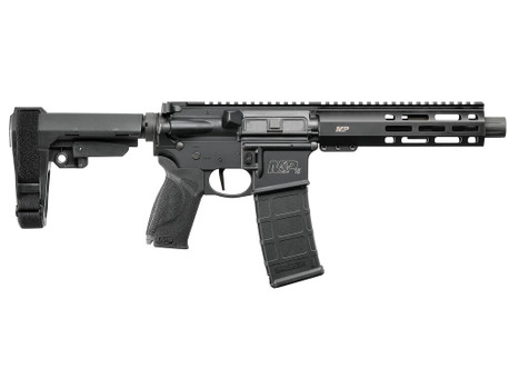 Smith & Wesson 13320 M&P15 Pistol 223 Rem,5.56 NATO 30+1 7.50" Black Armornite Barrel Matte Black Rec Black Adjustable Arm Brace Stock Black Interchangeable Palmswell Grip Right Hand