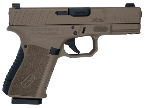 TriStar 85772 Apoc  9mm Luger 15+1 4.02" Black Steel Barrel, Flat Dark Earth Cerakote Serrated Steel Slide & Polymer Frame w/Accessory Rail, Textured Grip                                              