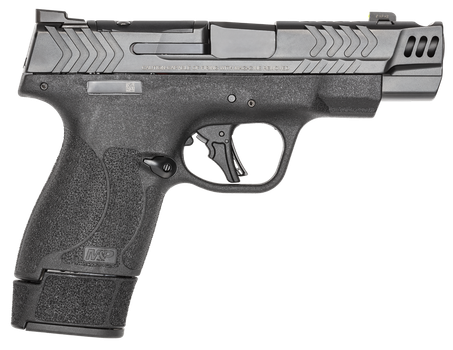 Smith & Wesson 13990 M&P 9 Shield Plus 9mm Luger 10+1 15+1 13+1 4" Stainless Armornite Gray Ported/Serrated Stainless Steel Slide Black Textured Grip                                                   
