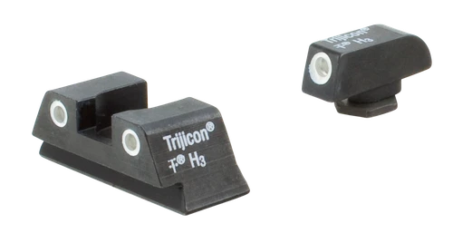Trijicon 600777 Bright & Tough Night Sights  Green/Tritium White Outline Front Sight-Green/Tritium White Outline Rear Sight Glock 42/43 Small Frame                                                     