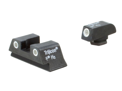 Trijicon 600777 Bright & Tough Night Sights Green/Tritium White Outline Front Sight-Green/Tritium White Outline Rear Sight Glock 42/43 Small Frame