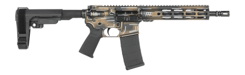 Shark Coast Tactical SCC07060ANBRN-P Anime-15 Bronze 5.56 NATO 30+1 10.50" Black Nitride Threaded Barrel, Aluminum Receiver w/Picatinny Rail, M-LOK Handguard, Polymer SB Tactical SBA3 Brace, Polymer G
