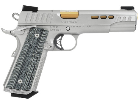 Kimber Mfg.,inc 3000420CA Rapide Dawn (CA) (MA) 9mm 9+1 5" KimPro Silver Front and Rear Serrations Stainless Steel Slide Gray/black Rapide G10 Grip