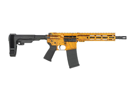 Shark Coast Tactical SCC07329TOPOR-P Topography 5.56 NATO 30+1 10.50" Black Nitride Threaded Barrel, Aluminum Receiver w/Picatinny Rail, M-LOK Handguard, Polymer SB Tactical SBA3 Brace, Polymer Grip