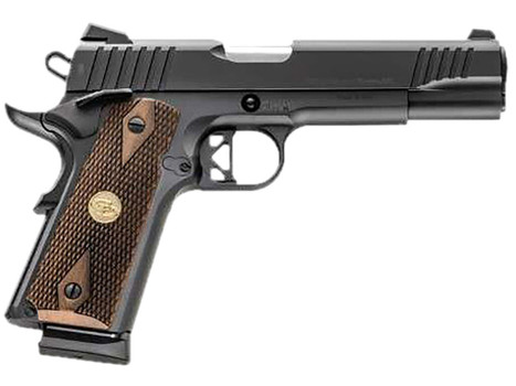 Charles Daly 440213 Superior 45 ACP 10+1 5" Stainless Steel Barrel, Black Serrated Steel Slide, Black Steel Frame w/Beavertail, Walnut Diamond Checkered Grip, ZeroTech Red Dot