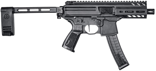 Sig Sauer PMPX4B9 MPX K  9mm Luger Caliber with 4.50" Barrel, 30+1 Capacity, Black Hard Coat Anodized Metal Finish, Folding Pivoting Contour Brace Stock & Black Polymer Grip Right Hand                