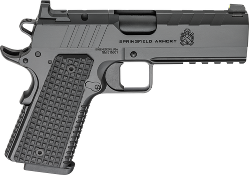 Springfield Armory PX9227LAOS 1911 Emissary 9mm 9+1 4.25" Stainless Steel Barrel Optic Ready Black Carbon Steel Slide VZ Grips Thin-Line G10 Grip                                                       