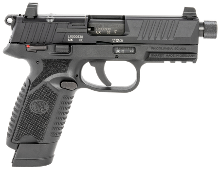 FN 66101010 502 Tactical 22 LR 10+1 15+1 4.60" Black Steel Threaded Barrel, Black Optic Ready/Serrated Slide & Polymer Frame w/Picatinny Rail, Black Textured Polymer Grip, Ambidextrous                