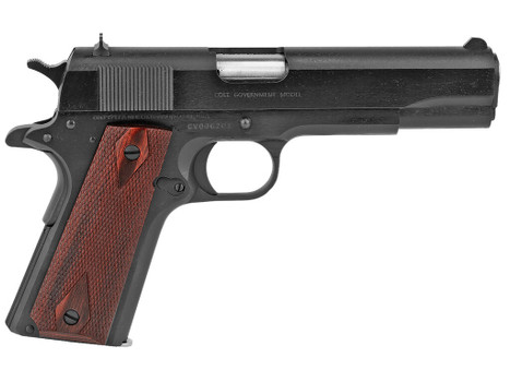 Colt Mfg O1911C38 1911 Government 38 Super 9+1 5" Blued National Match Barrel, Serrated Steel Slide & Frame w/Beavertail, Black Cherry Checkered G10 Grip