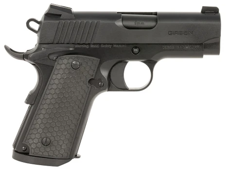 Girsan 392065 MC1911 SC Untouchable Sub-Compact Frame 9mm Luger 7+1 3.40" Black Steel Barrel, Black Serrated Steel Slide & Frame w/Beavertail, Black Polymer Grip