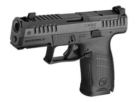 CZ-USA 01578 P-10 C Compact Frame 9mm Luger 10+1 4.02" Black Nitride Barrel, Black Nitride Steel Optic Ready/Serrated Slide, Black Polymer Frame w/Accessory Rail, Interchangeable Backstrap Grip