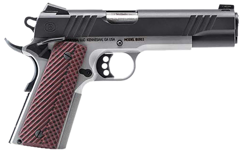 Bersa B19117050BMBC B1911  Full Size Frame 45 ACP 8+1 5" Stainless Steel Barrel, Stainless Serrated Steel Slide, Black Stainless Steel Frame w/Beavertail, Rosewood Grip, Ambidextrous                  