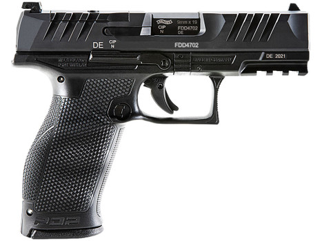 Walther Arms 2851237 PDP Optic Ready 9mm Luger 4" Barrel 18+1, Polymer Frame With Picatinny Acc. Rail, Optic Cut Super Terrain Serrated Steel Slide, Performance Duty Trigger, Manual Safety