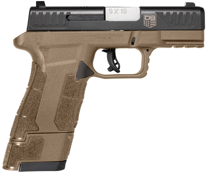 Diamondback DB0300P061 AM2  Sub-Compact Frame 9mm Luger 17+1, 3.50" Stainless Steel Barrel, Black Nitride Serrated Stainless Steel Slide, Flat Dark Earth Polymer Frame w/Picatinny Rail & Polymer Grip 