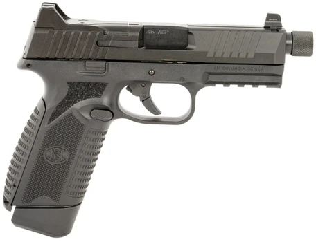 FN 66101383 545 Tactical 45 ACP 15+1/18+1 4.71" Black Target Crown/Threaded Steel Barrel, Black PVD Optic Cut/Serrated Steel Slide & Polymer Frame w/Picatinny Rail, Ambidextrous                       