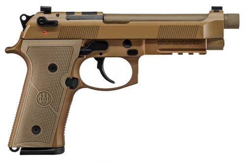 Beretta USA JS92M9A4G M9A4  9mm Luger 5.10" Threaded Barrel 10+1, Flat Dark Earth Cerakote Polymer Frame, Serrated Steel Optic Cut Slide, Polymer Grip & Decocker Safety                                
