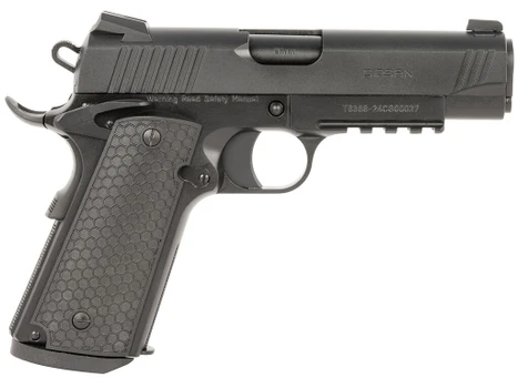 Girsan 392075 MC1911 C Untouchable Compact Frame 9mm Luger 9+1 4.40" Black Steel Barrel, Black Serrated Steel Slide & Frame w/Beavertail & Picatinny Rail, Black Polymer Grip