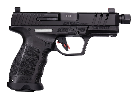 SAR USA SAR9CSOCOMBL SAR9 C  Compact Frame 9mm Luger 21+1 4" Black Steel Barrel, Black Steel Optic Ready/Ported/Serrated Slide, Black Polymer Frame w/Picatinny Rail, Interchangeable Backstrap Grip    