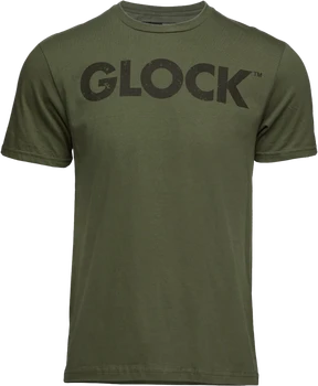 Glock AP96157 Caliber Tee  Military Green Ringspun Cotton Short Sleeve Medium                                                                                                                           