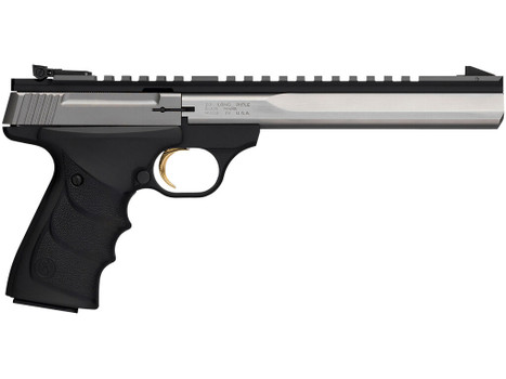 Browning 051508490 Buck Mark Contour 22 LR 10+1 7.25" Contoured Barrel, Matte Stainless Serrated Steel Optic Ready Slide, Matte Black Aluminum Frame, Finger Grooved Black Ultragrip RX Grip