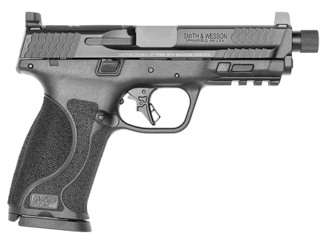 Smith & Wesson 13585 M&P M2.0 Full Size 9mm Luger 17+1, 4.62" Black Armornite Steel Threaded Barrel & Optic Ready/Serrated Slide, Matte Black Polymer Frame w/Picatinny Rail