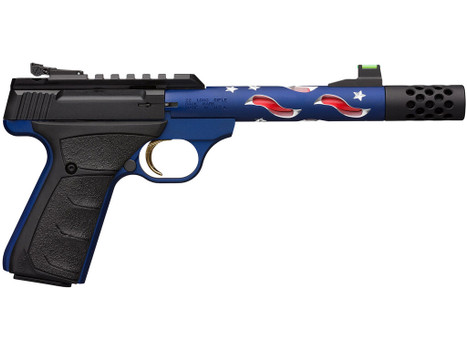 Browning 051572490 Buck Mark Plus SR 22 LR 5.87" Vision MB 10+1 Blue Anodized Matte Black Aluminum Slide Black Ultragrip FX Grip (Americana Themed)