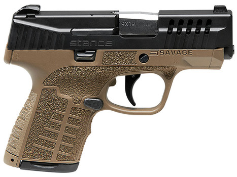 Savage Arms 67007 Stance 9mm Luger 8+1 3.20" Stainless Steel Barrel, Black Nitride Ported/Serrated Steel Slide, Flat Dark Earth Polymer Frame, Interchangeable Backstrap Grip, Ambidextrous